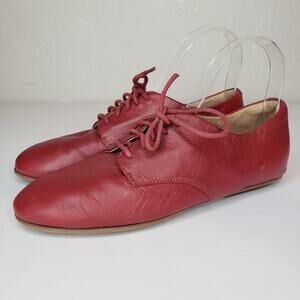Fitflop Adeola Size 7 Red Leather Lace Up Derbys Lace Up Comfort Shoes